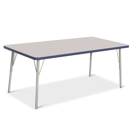6408JCA112, Berries Rectangle Activity Table - 30" X 60", A-height - Freckled Gray/Navy/Gray