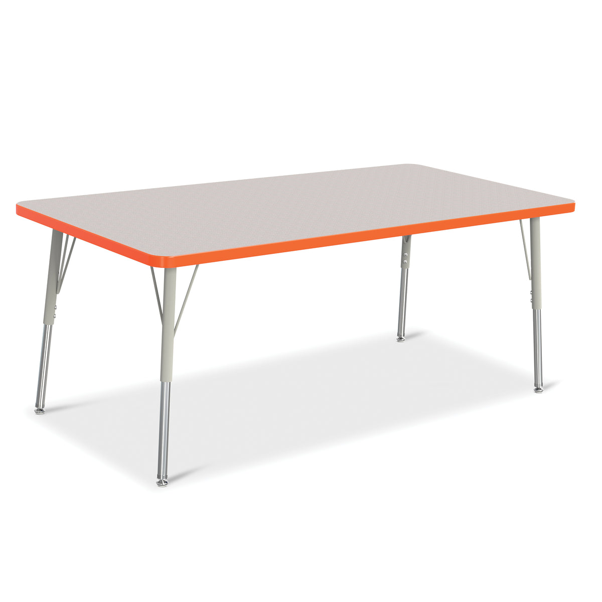 6408JCA114, Berries Rectangle Activity Table - 30" X 60", A-height - Freckled Gray/Orange/Gray