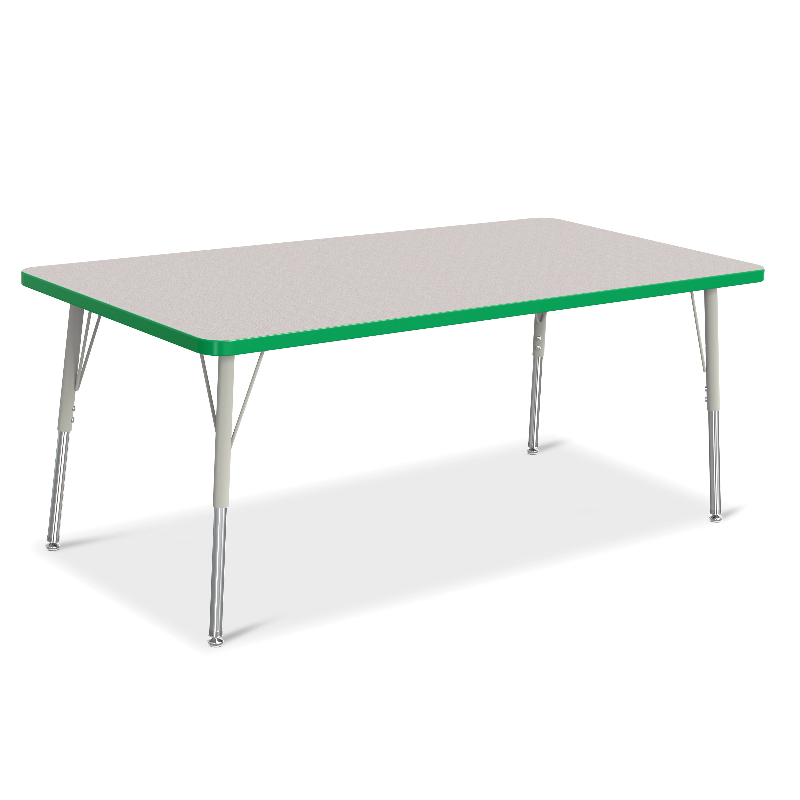 6408JCA119, Berries Rectangle Activity Table - 30" X 60", A-height - Freckled Gray/Green/Gray