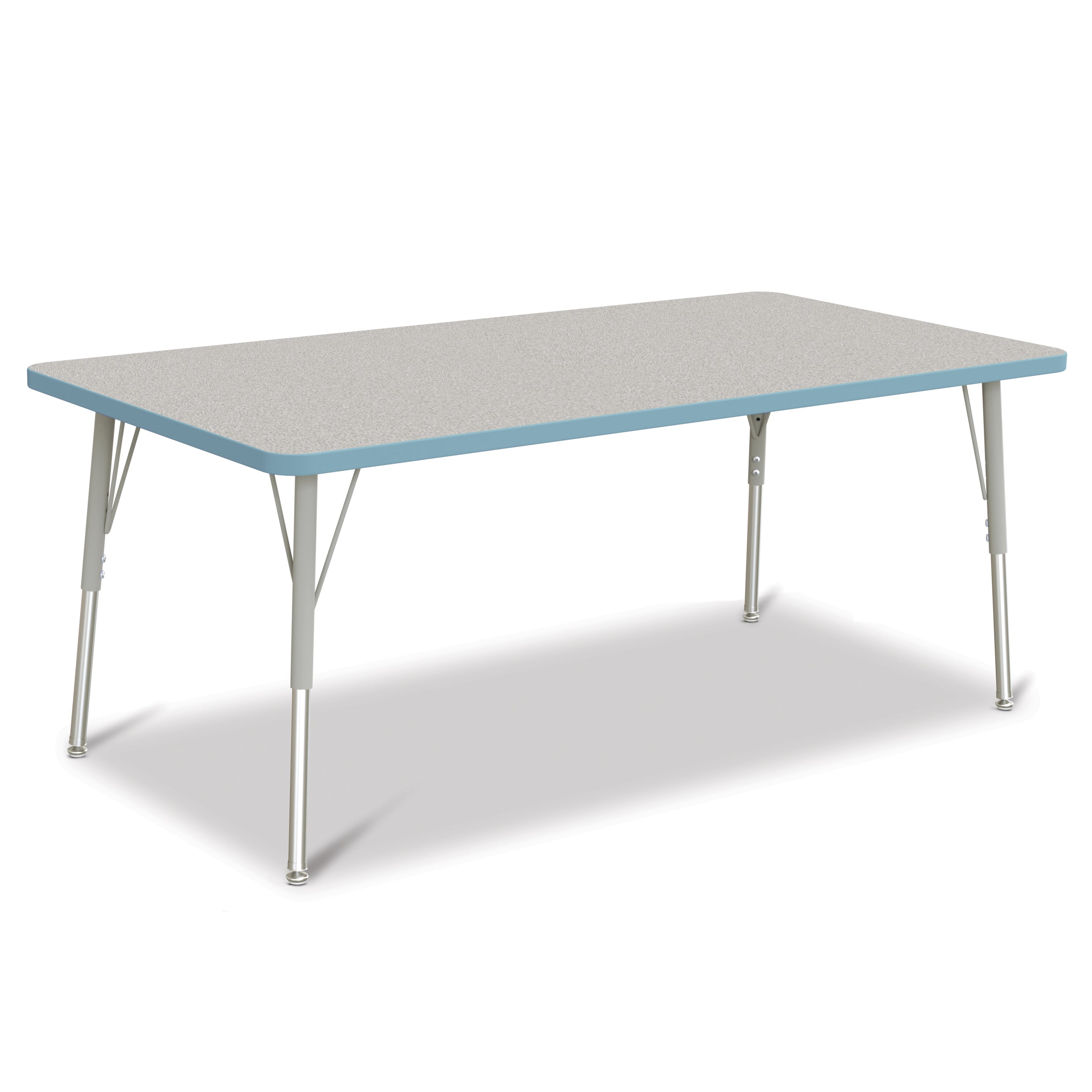 6408JCA131, Berries Rectangle Activity Table - 30" X 60", A-height - Freckled Gray/Coastal Blue/Gray