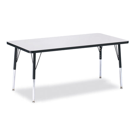 6408JCA180, Berries Rectangle Activity Table - 30" X 60", A-height - Freckled Gray/Black/Black