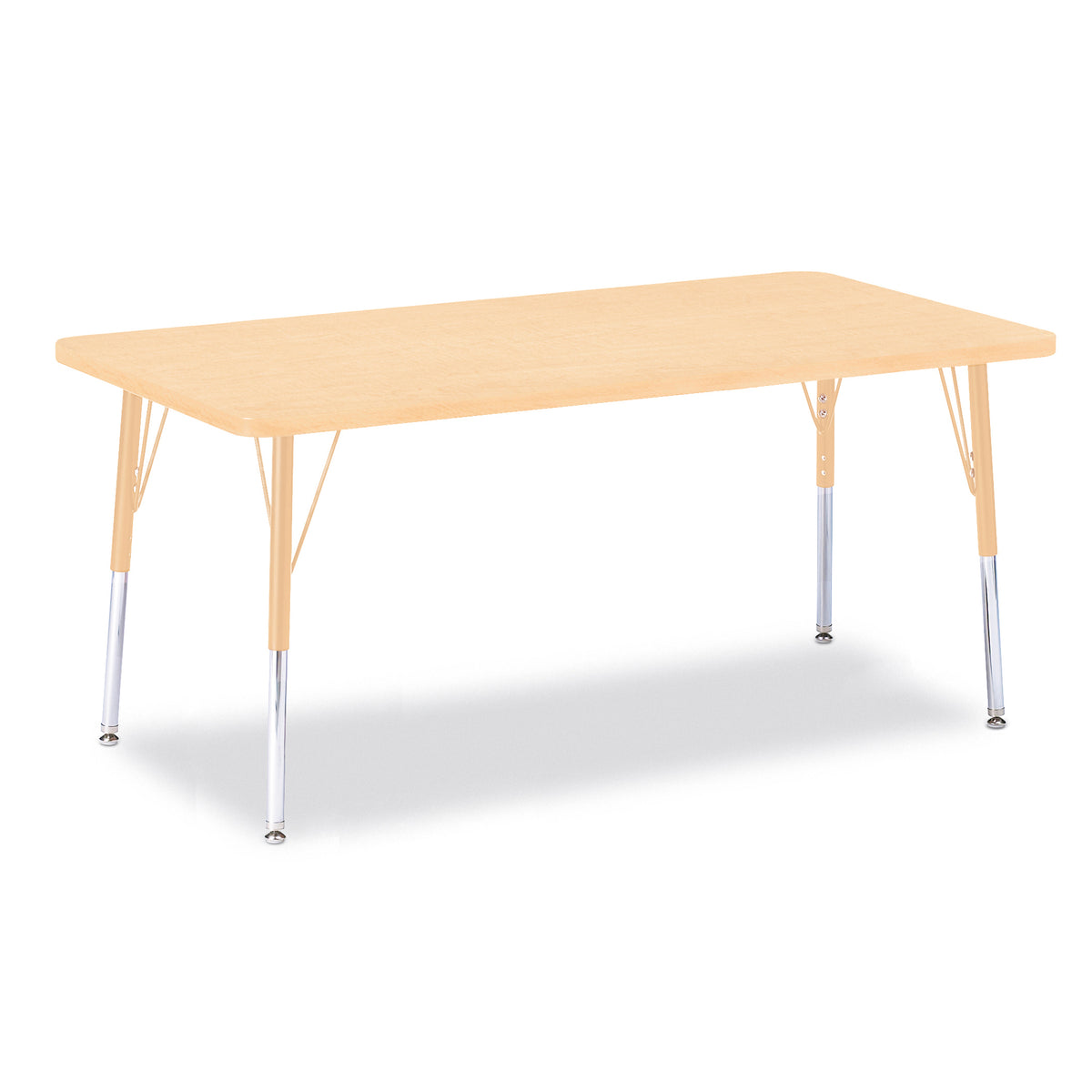 6408JCA251, Berries Rectangle Activity Table - 30" X 60", A-height - Maple/Maple/Camel