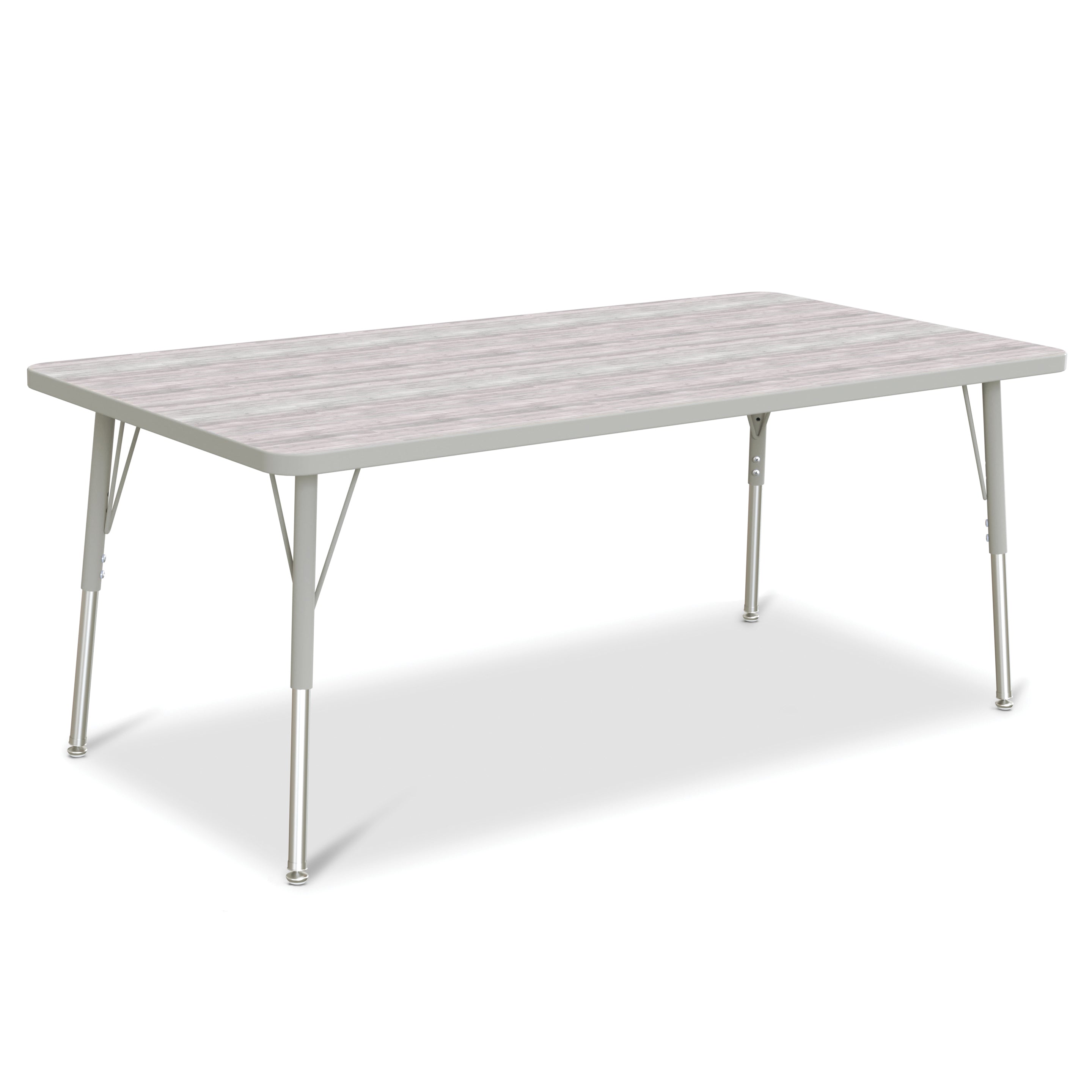 6408JCA450, Berries Rectangle Activity Table - 30" X 60", A-height - Driftwood Gray/Gray/Gray