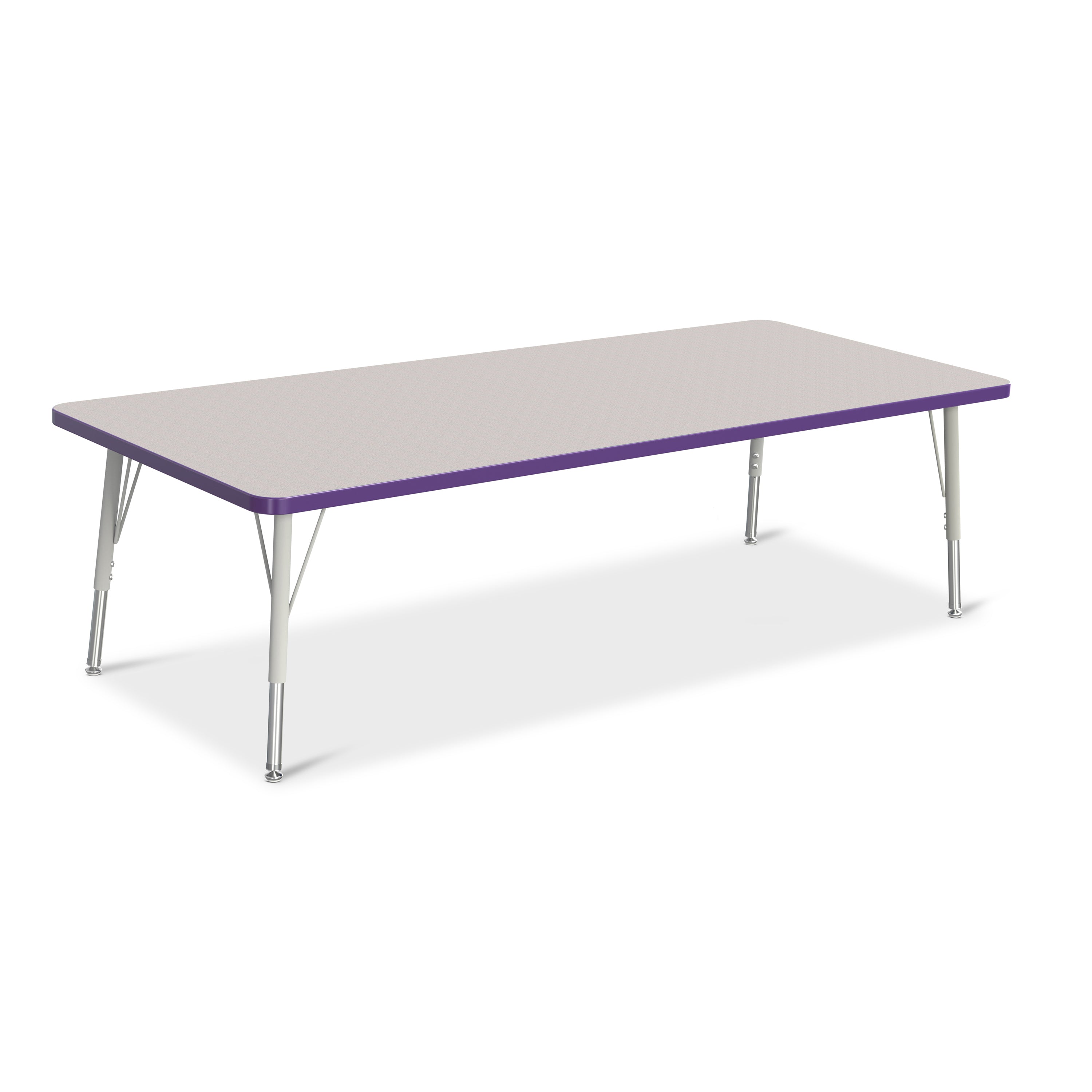 6413JCE004, Berries Rectangle Activity Table - 30" X 72", E-height - Freckled Gray/Purple/Gray