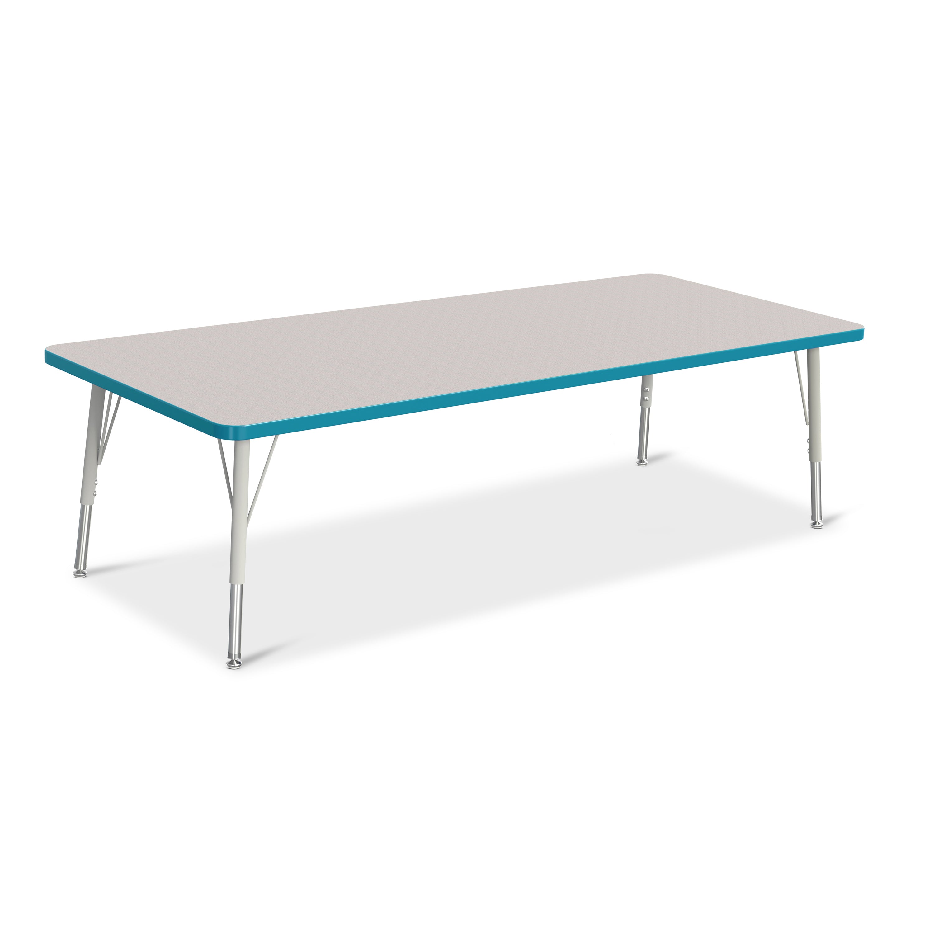 6413JCE005, Berries Rectangle Activity Table - 30" X 72", E-height - Freckled Gray/Teal/Gray