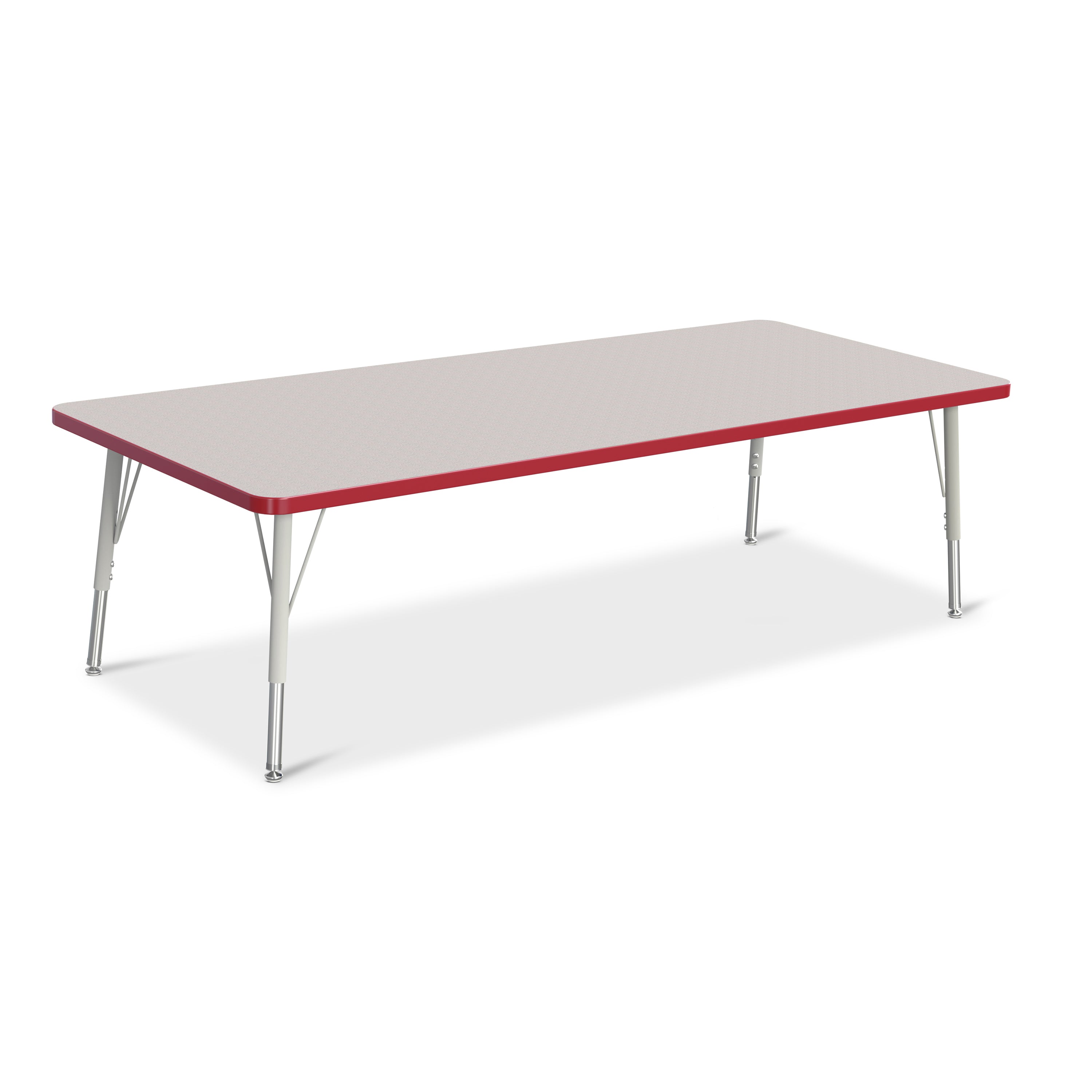 6413JCE008, Berries Rectangle Activity Table - 30" X 72", E-height - Freckled Gray/Red/Gray