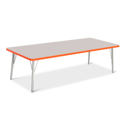 6413JCE114, Berries Rectangle Activity Table - 30" X 72", E-height - Freckled Gray/Orange/Gray