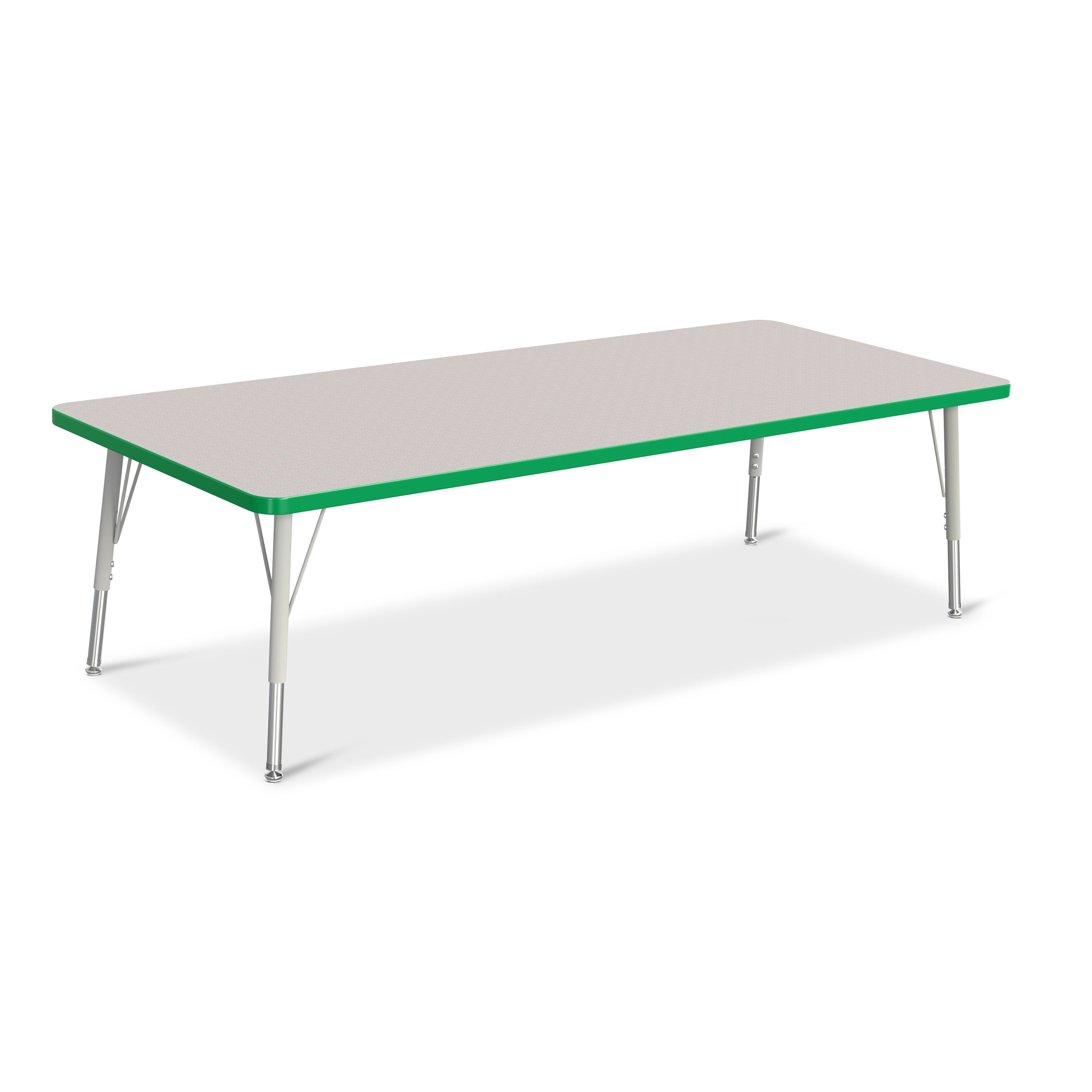 6413JCE119, Berries Rectangle Activity Table - 30" X 72", E-height - Freckled Gray/Green/Gray