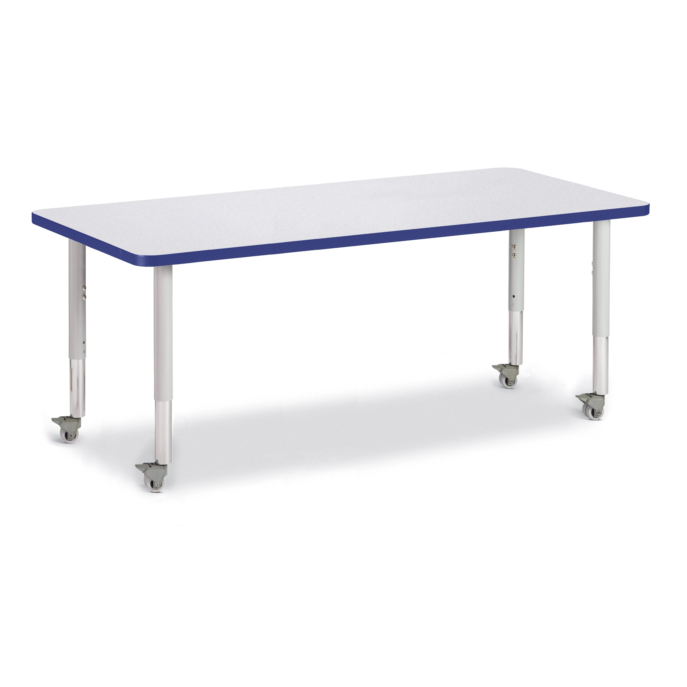 6413JCM003, Berries Rectangle Activity Table - 30" X 72", Mobile - Freckled Gray/Blue/Gray