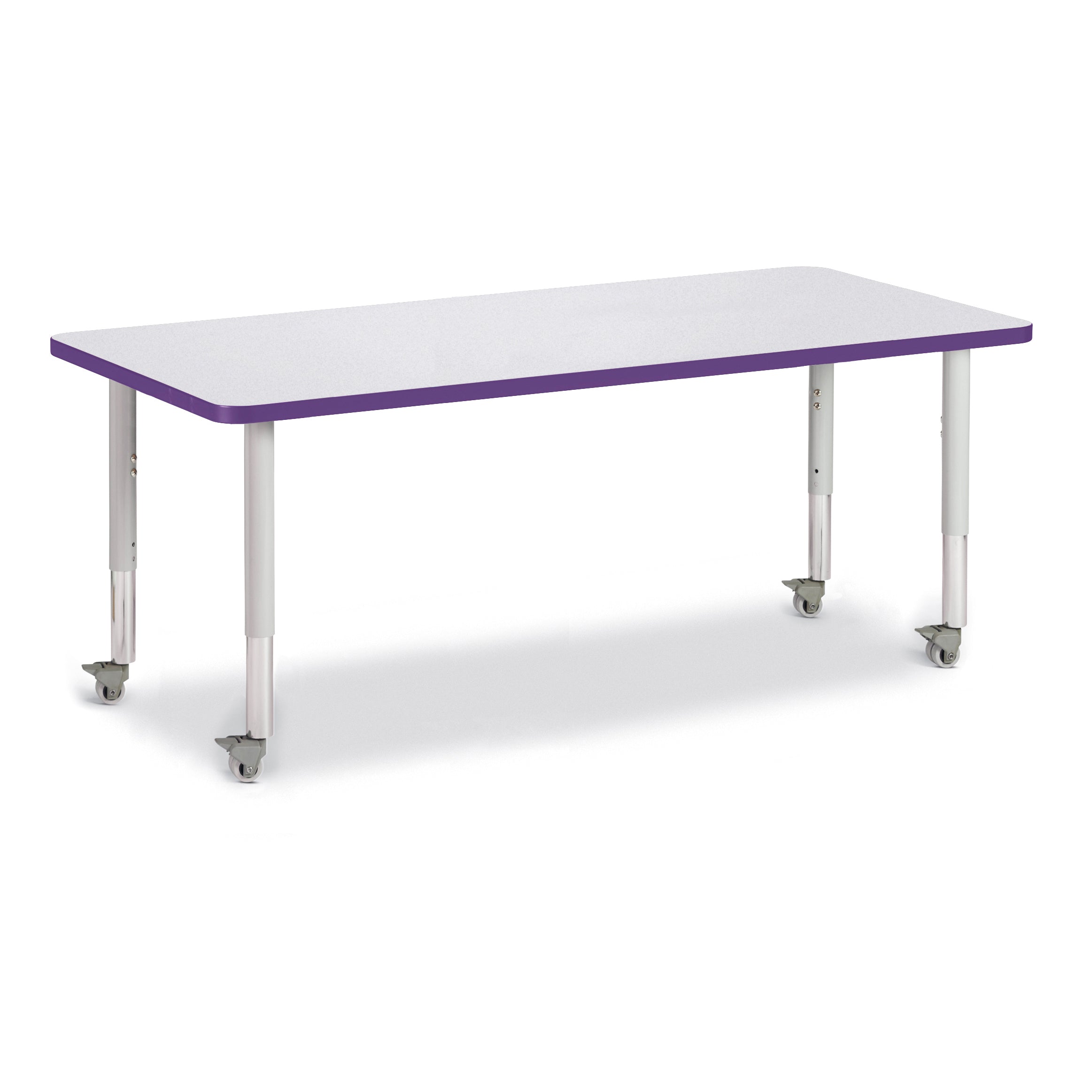 6413JCM004, Berries Rectangle Activity Table - 30" X 72", Mobile - Freckled Gray/Purple/Gray