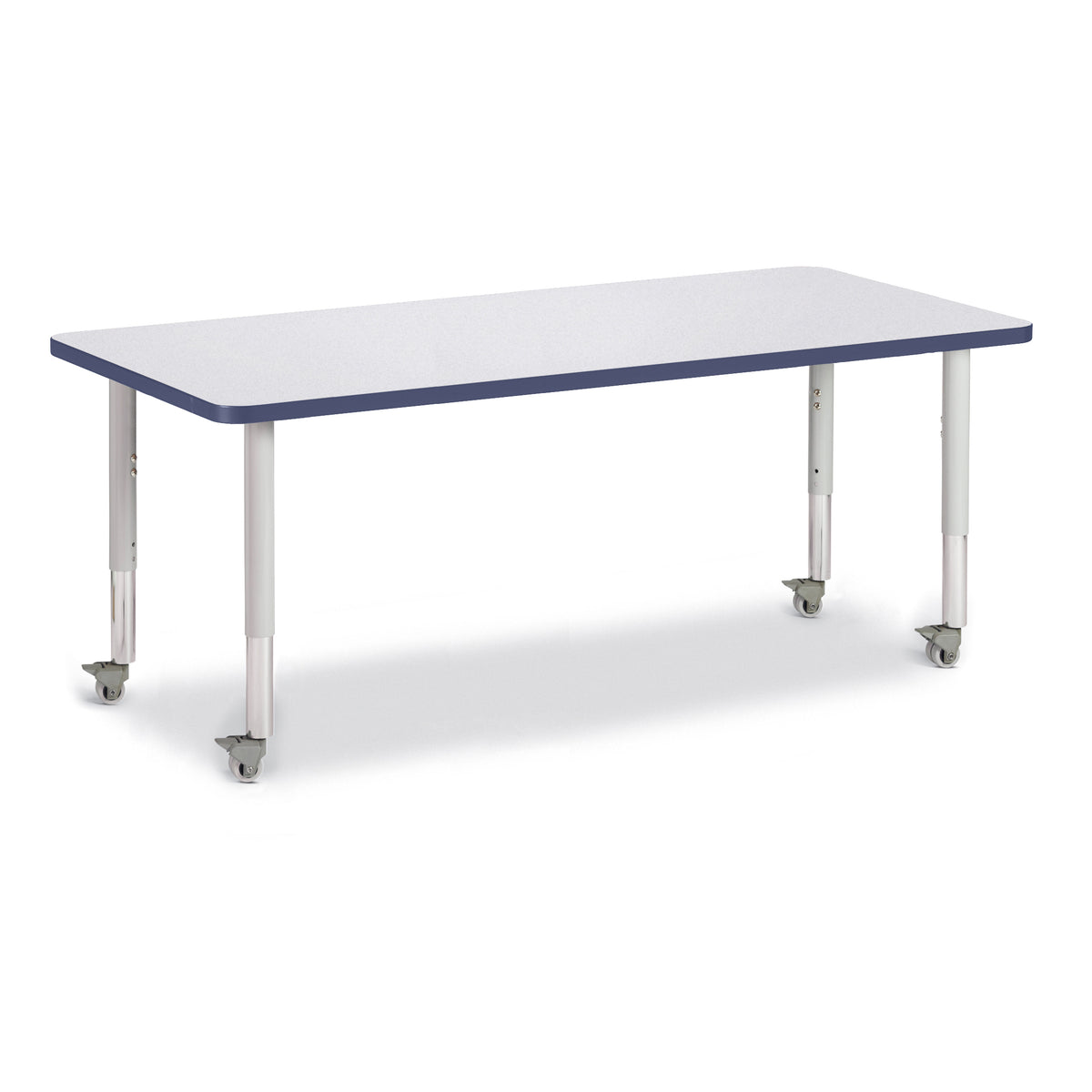 6413JCM112, Berries Rectangle Activity Table - 30" X 72", Mobile - Freckled Gray/Navy/Gray