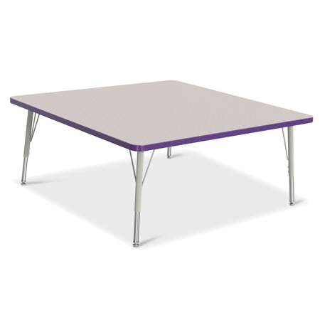 6418JCE004, Berries Square Activity Table - 48" X 48", E-height - Freckled Gray/Purple/Gray