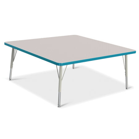 6418JCE005, Berries Square Activity Table - 48" X 48", E-height - Freckled Gray/Teal/Gray
