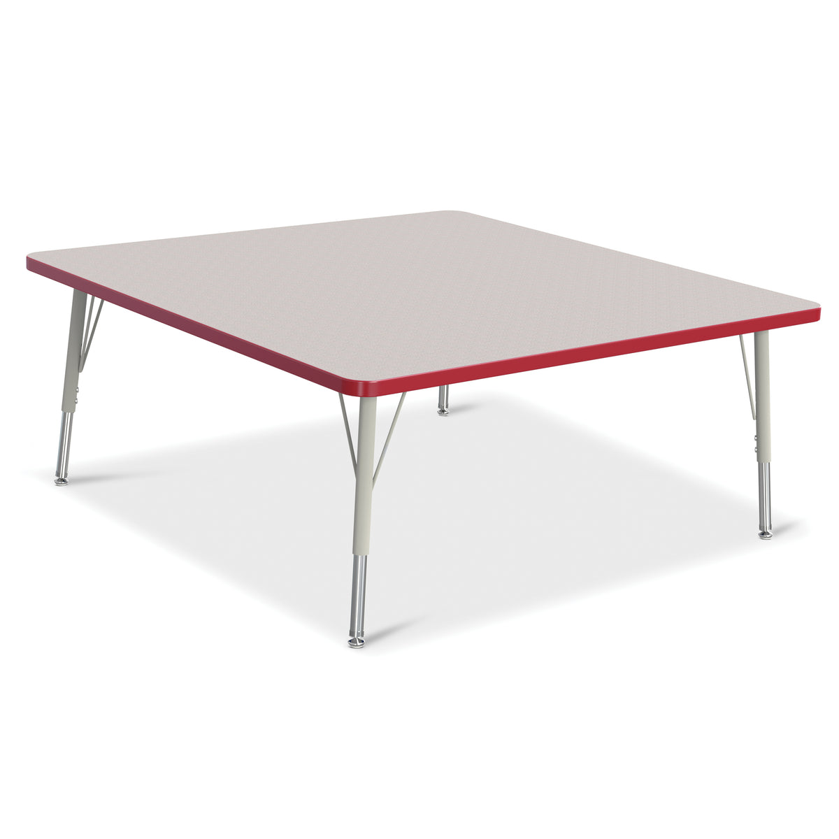 6418JCE008, Berries Square Activity Table - 48" X 48", E-height - Freckled Gray/Red/Gray