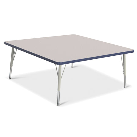 6418JCE112, Berries Square Activity Table - 48" X 48", E-height - Freckled Gray/Navy/Gray