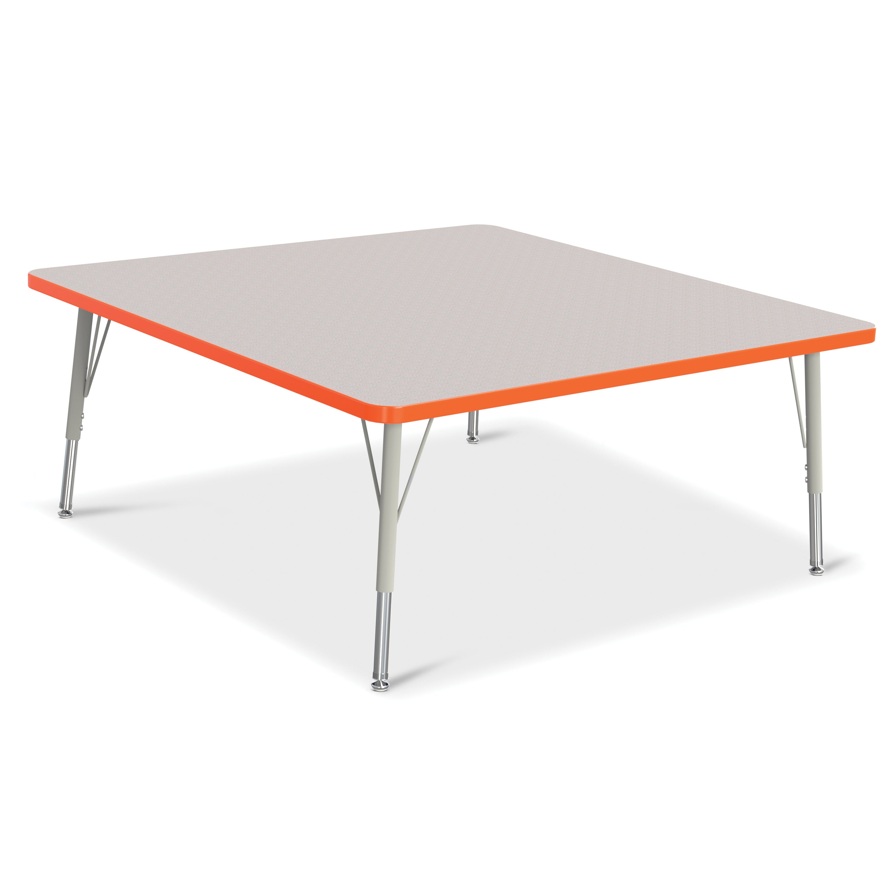 6418JCE114, Berries Square Activity Table - 48" X 48", E-height - Freckled Gray/Orange/Gray