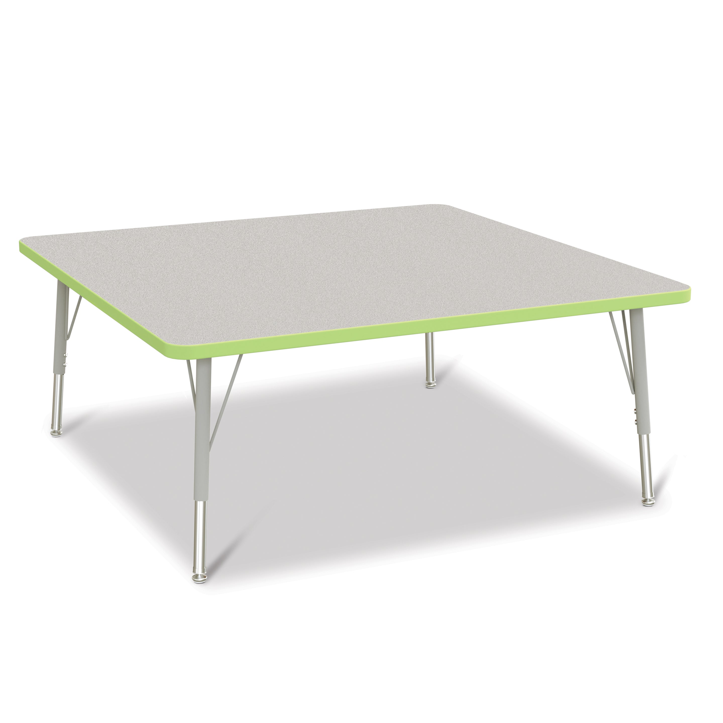 6418JCE130, Berries Square Activity Table - 48" X 48", E-height - Freckled Gray/Key Lime/Gray