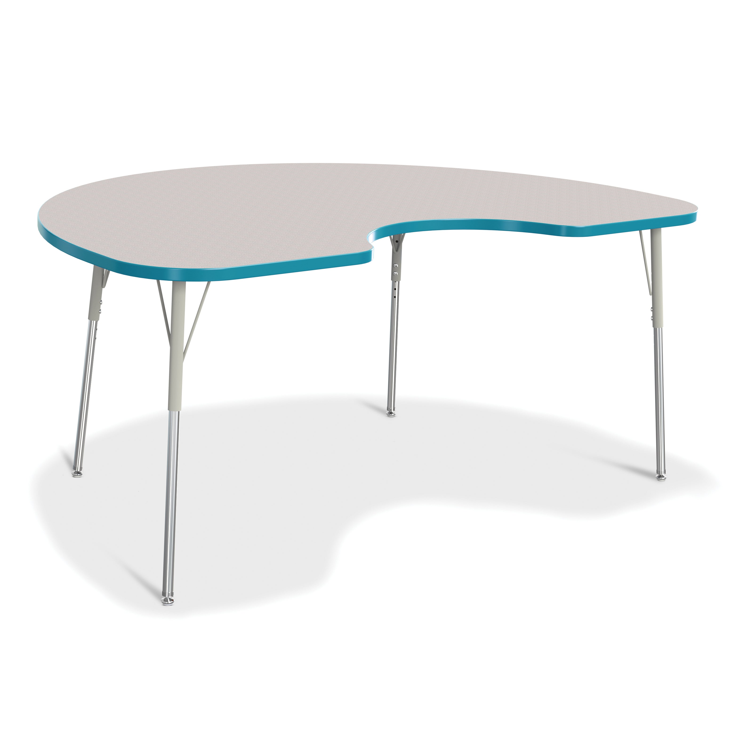 6423JCA005, Berries Kidney Activity Table - 48" X 72", A-height - Freckled Gray/Teal/Gray