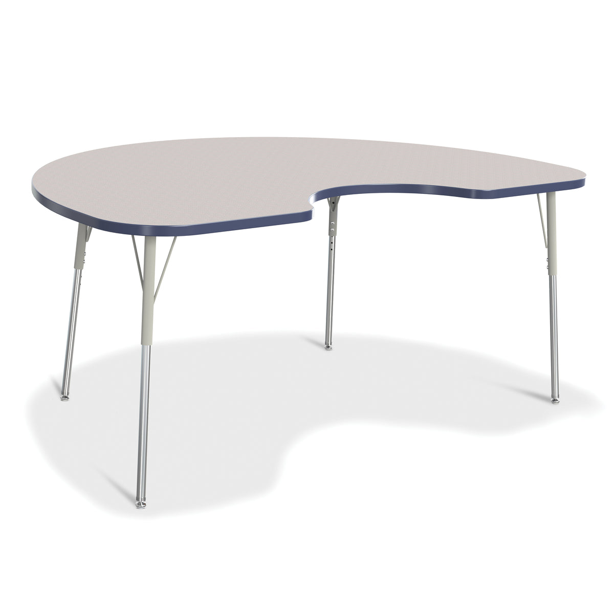 6423JCA112, Berries Kidney Activity Table - 48" X 72", A-height - Freckled Gray/Navy/Gray