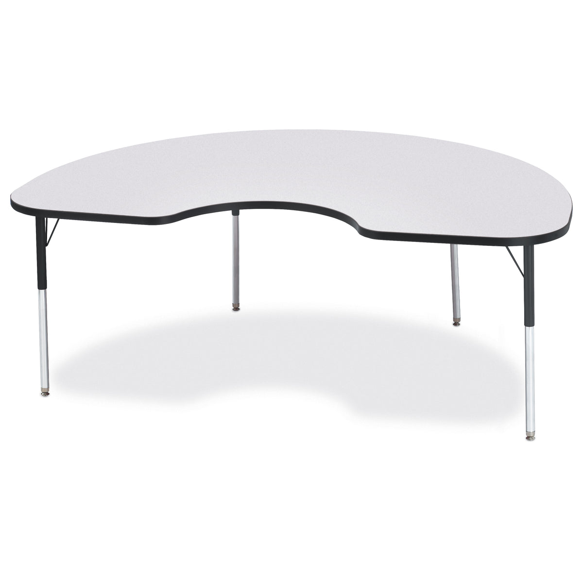 6423JCA180, Berries Kidney Activity Table - 48" X 72", A-height - Freckled Gray/Black/Black