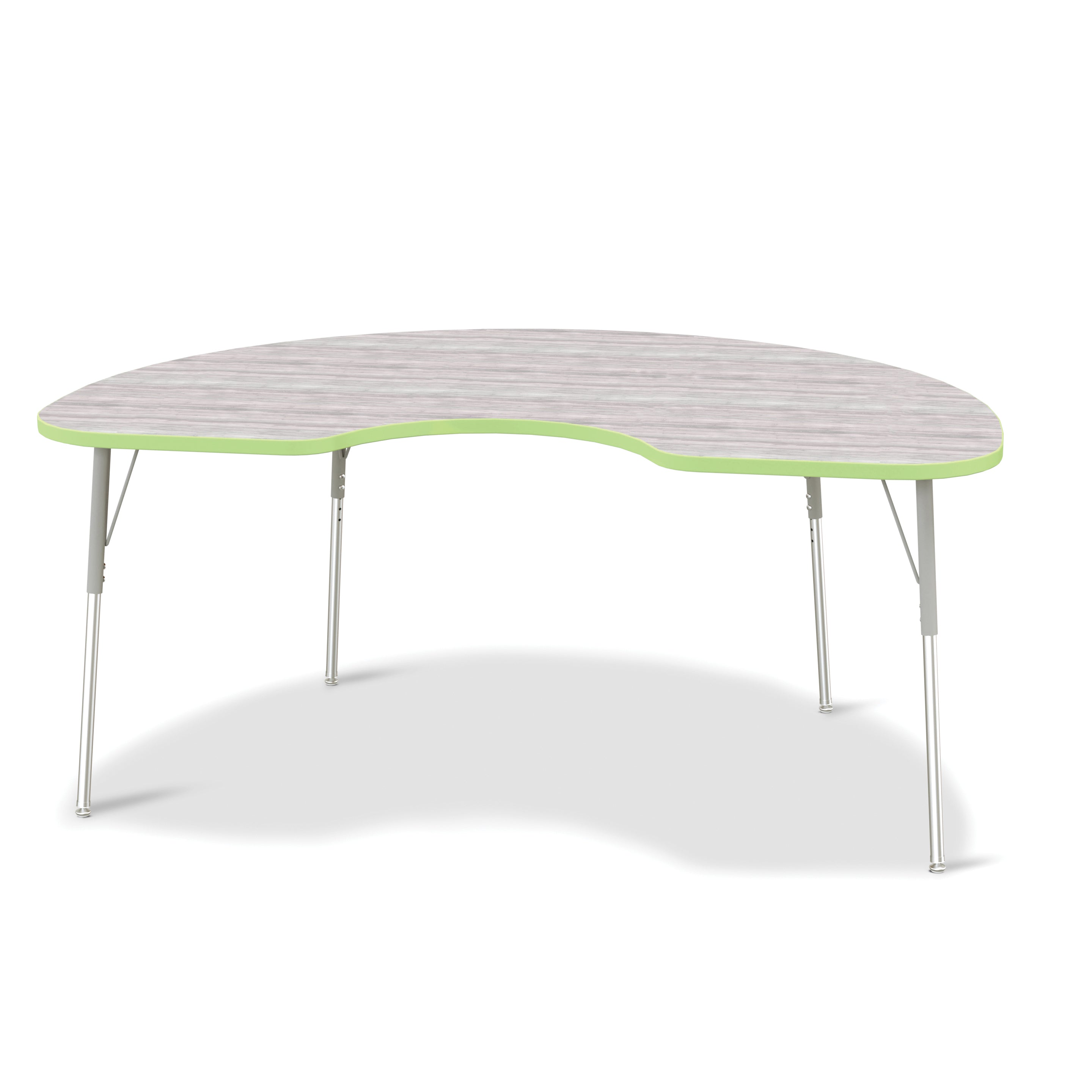 6423JCA451, Berries Kidney Activity Table - 48" X 72", A-height - Driftwood Gray/Key Lime/Gray