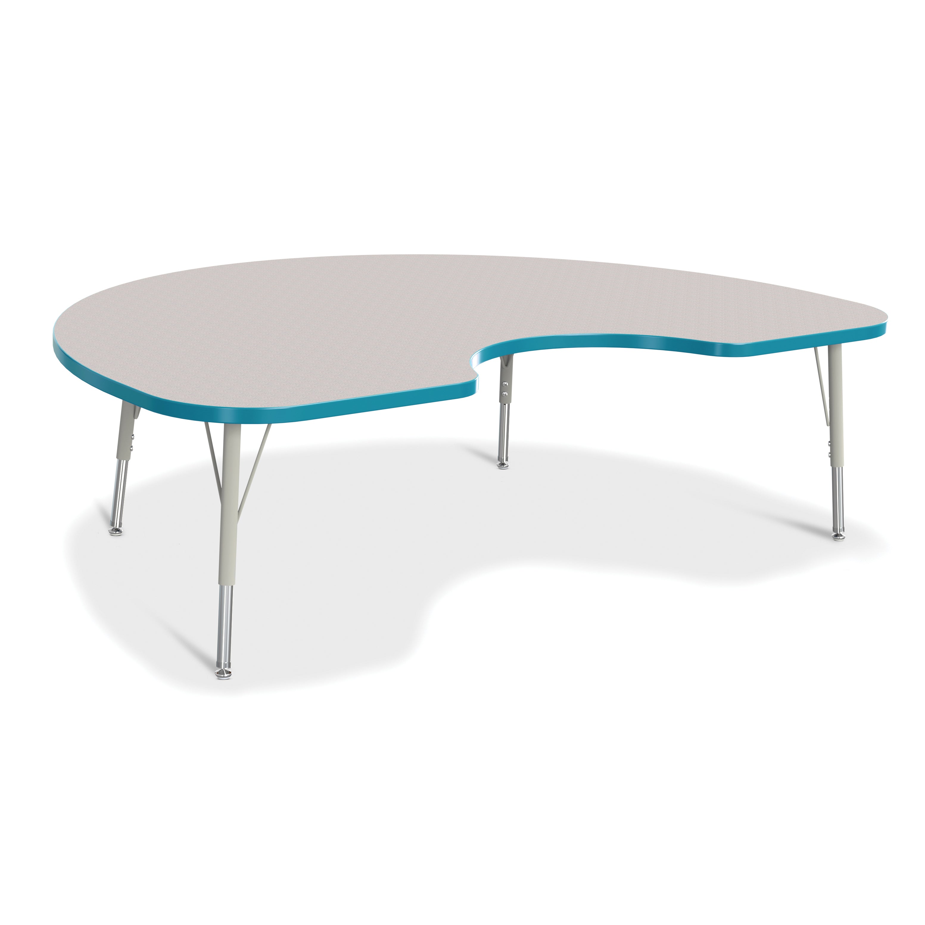 6423JCE005, Berries Kidney Activity Table - 48" X 72", E-height - Freckled Gray/Teal/Gray