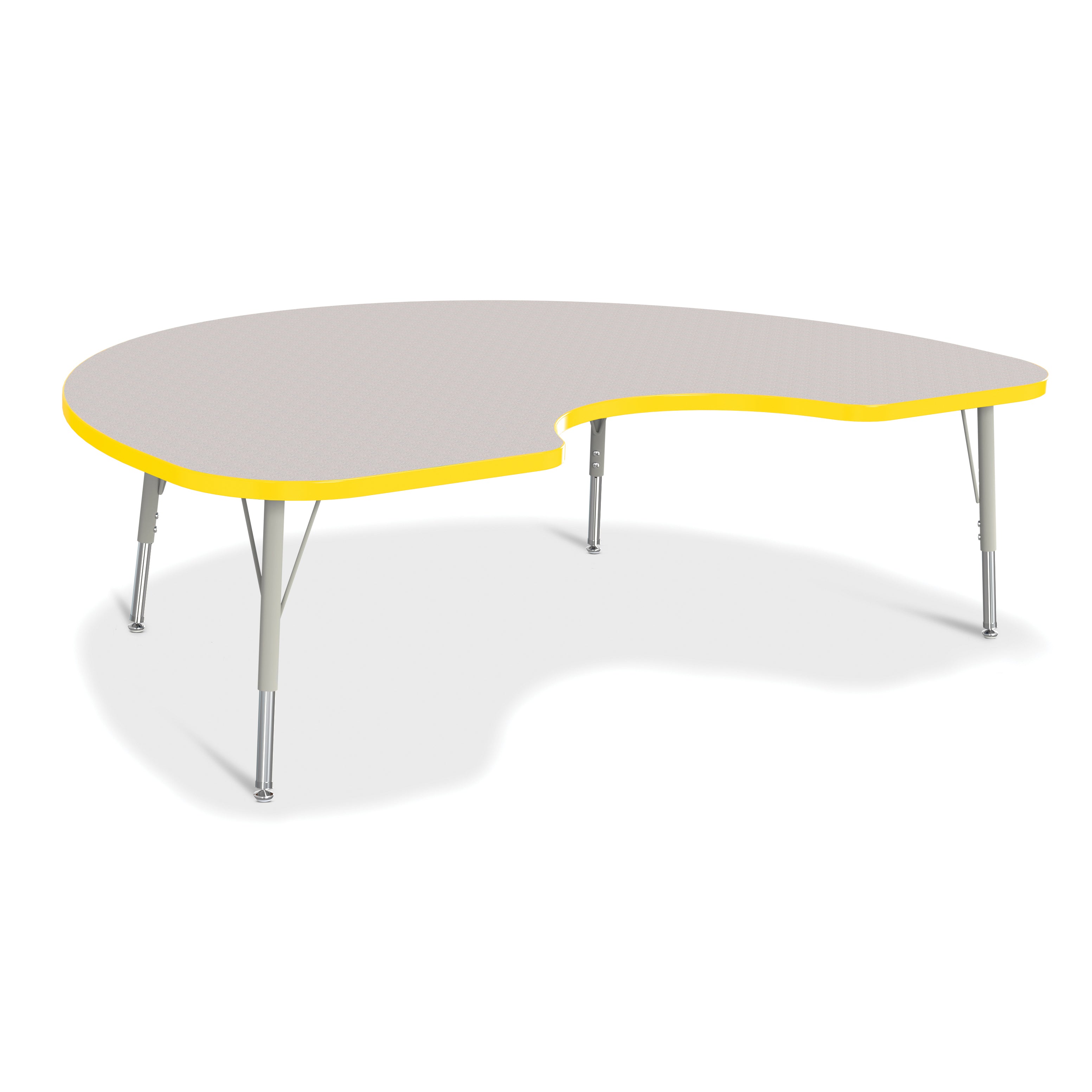 6423JCE007, Berries Kidney Activity Table - 48" X 72", E-height - Freckled Gray/Yellow/Gray