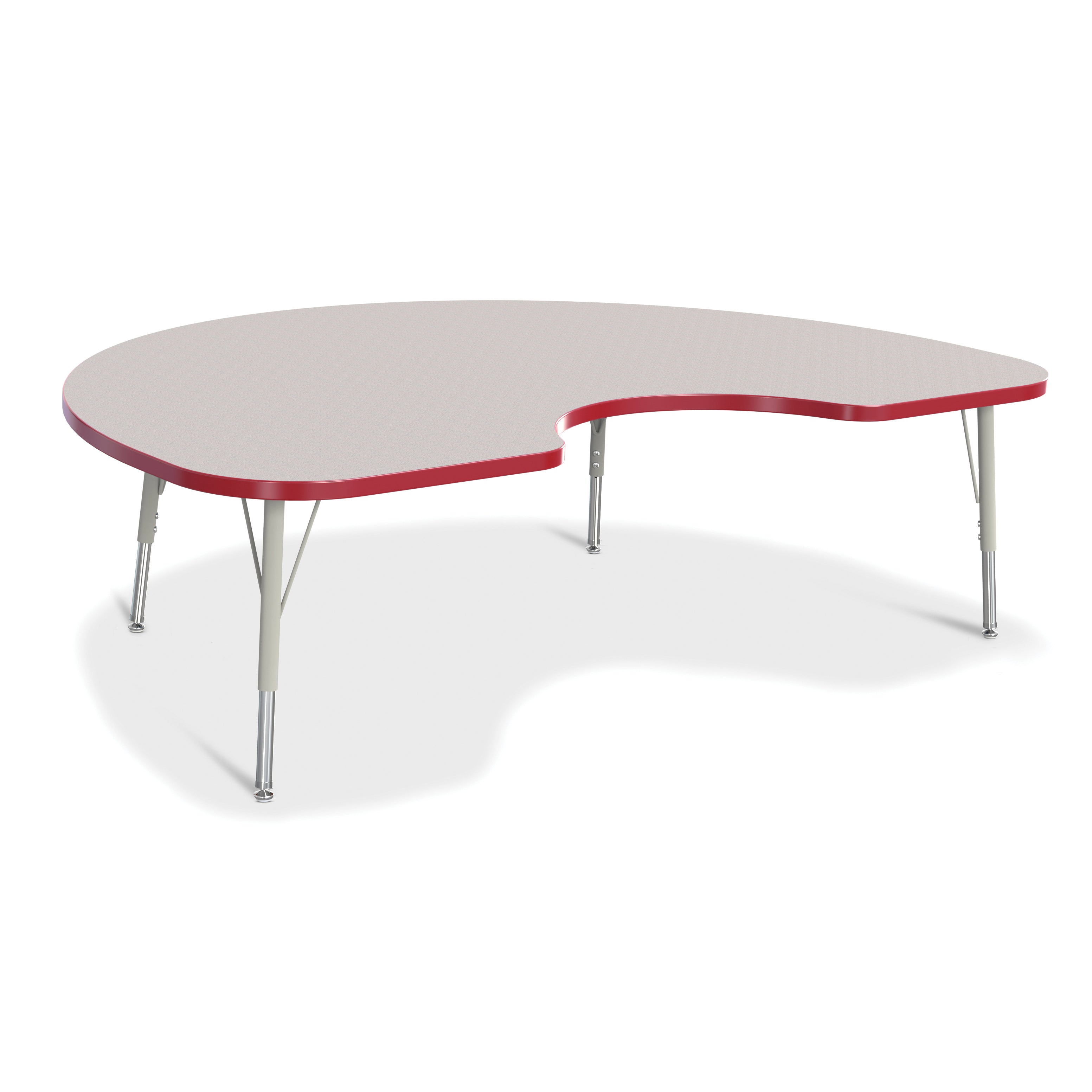 6423JCE008, Berries Kidney Activity Table - 48" X 72", E-height - Freckled Gray/Red/Gray