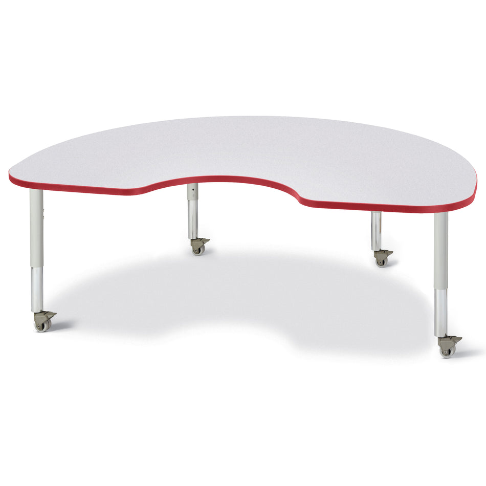 6423JCM008, Berries Kidney Activity Table - 48" X 72", Mobile - Freckled Gray/Red/Gray