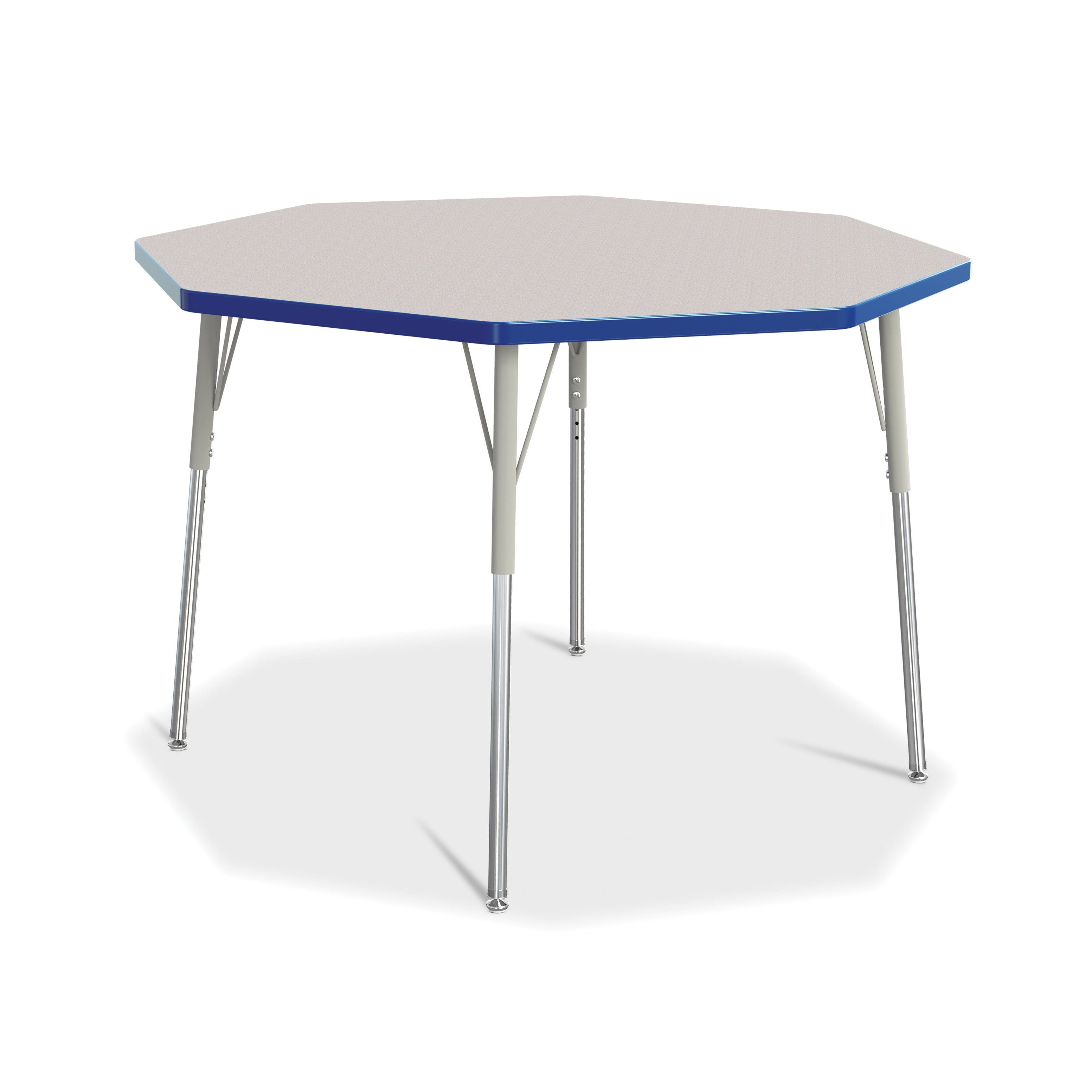 6428JCA003, Berries Octagon Activity Table - 48" X 48", A-height - Freckled Gray/Blue/Gray