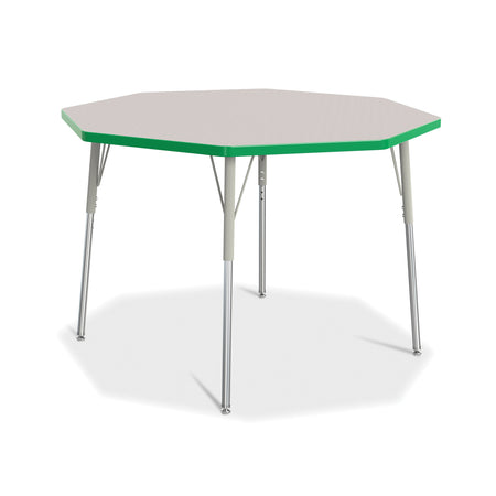 6428JCA119, Berries Octagon Activity Table - 48" X 48", A-height - Freckled Gray/Green/Gray