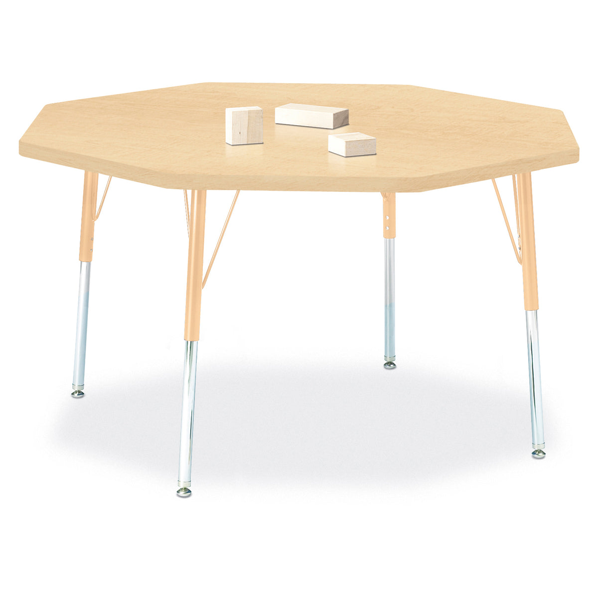 6428JCA251, Berries Octagon Activity Table - 48" X 48", A-height - Maple/Maple/Camel