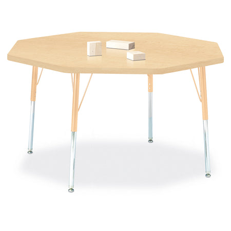 6428JCA251, Berries Octagon Activity Table - 48" X 48", A-height - Maple/Maple/Camel
