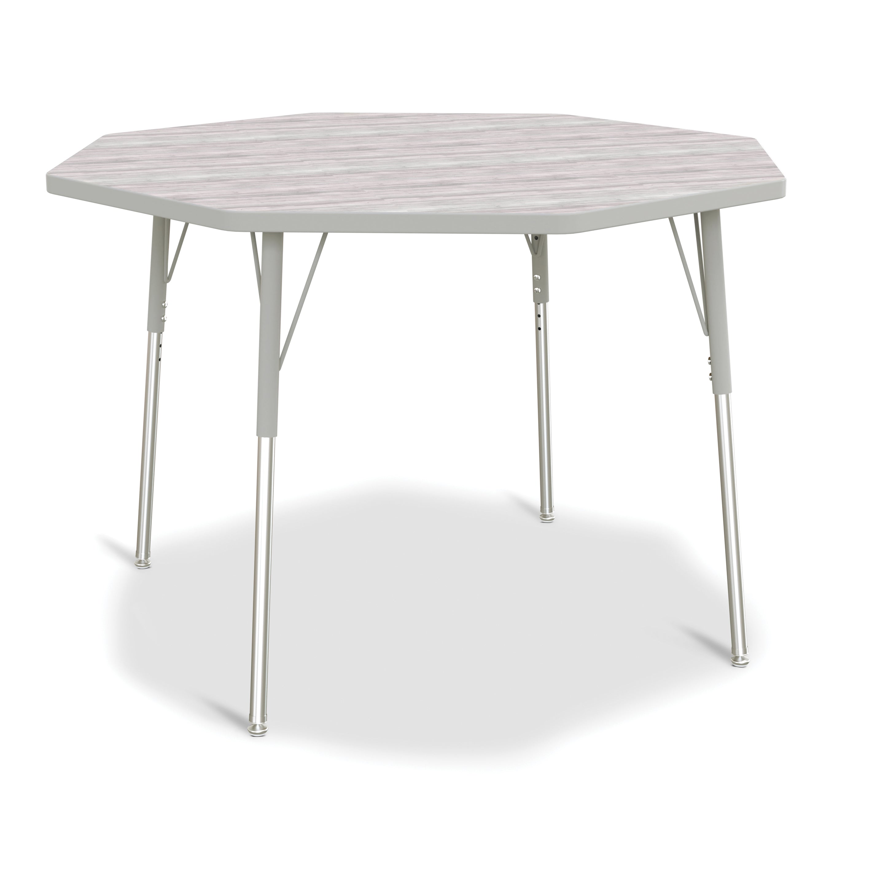 6428JCA450, Berries Octagon Activity Table - 48" X 48", A-height - Driftwood Gray/Gray/Gray