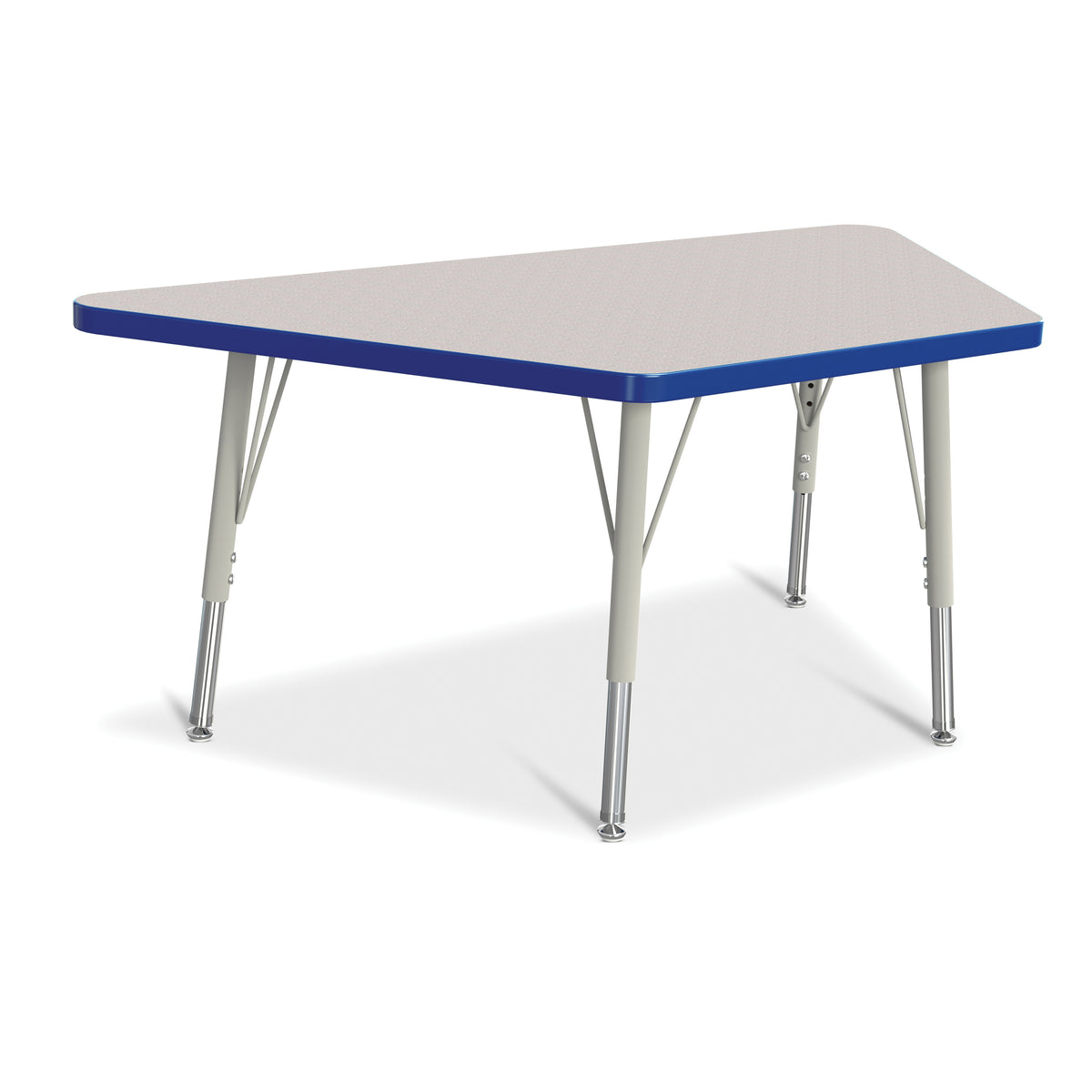 6438JCE003, Berries Trapezoid Activity Tables - 24" X 48", E-height - Freckled Gray/Blue/Gray