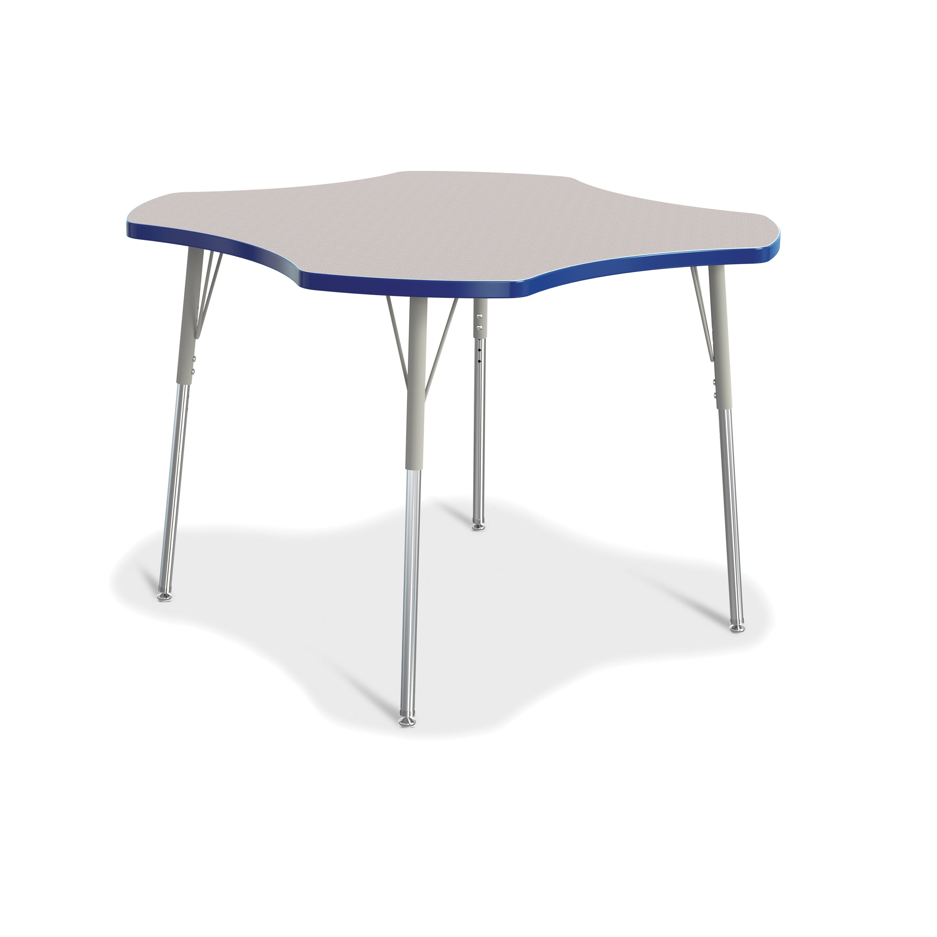 6453JCA003, Berries Four Leaf Activity Table, A-height - Freckled Gray/Blue/Gray
