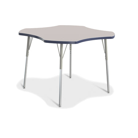 6453JCA112, Berries Four Leaf Activity Table, A-height - Freckled Gray/Navy/Gray
