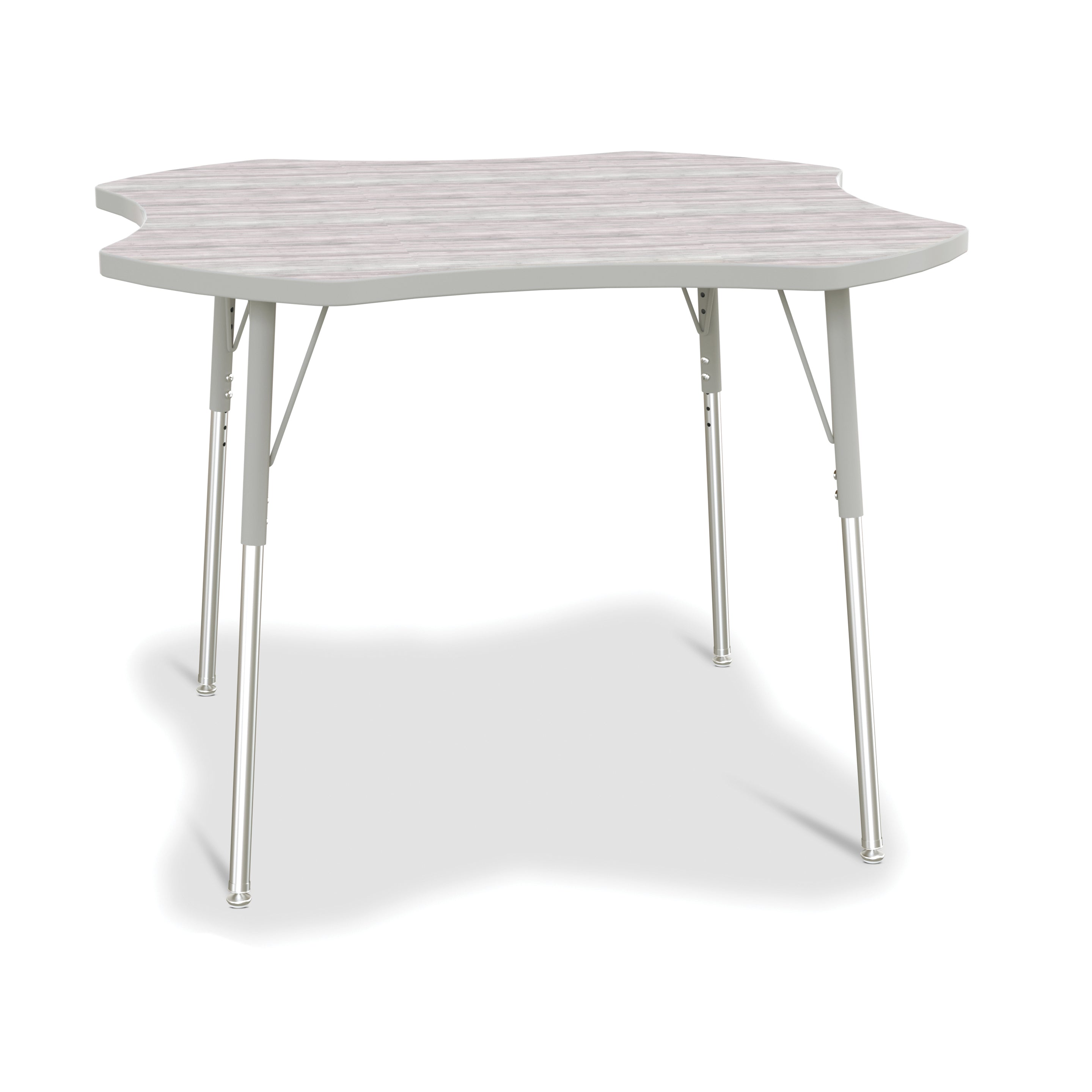 6453JCA450, Berries Four Leaf Activity Table - A-height - Driftwood Gray/Gray/Gray