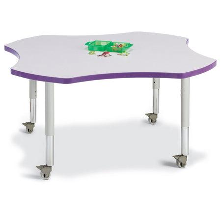 6453JCM004, Berries Four Leaf Activity Table, Mobile - Freckled Gray/Purple/Gray