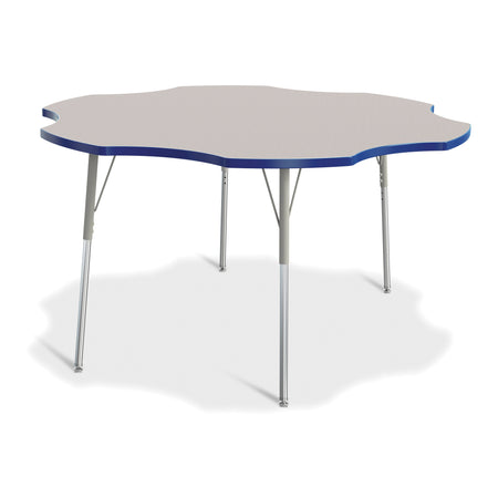 6458JCA003, Berries Six Leaf Activity Table - 60", A-height - Freckled Gray/Blue/Gray
