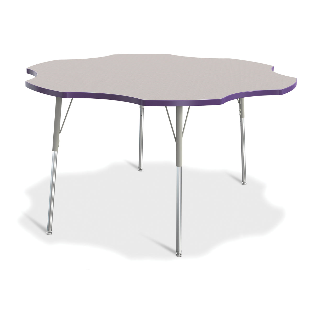 6458JCA004, Berries Six Leaf Activity Table - 60", A-height - Freckled Gray/Purple/Gray