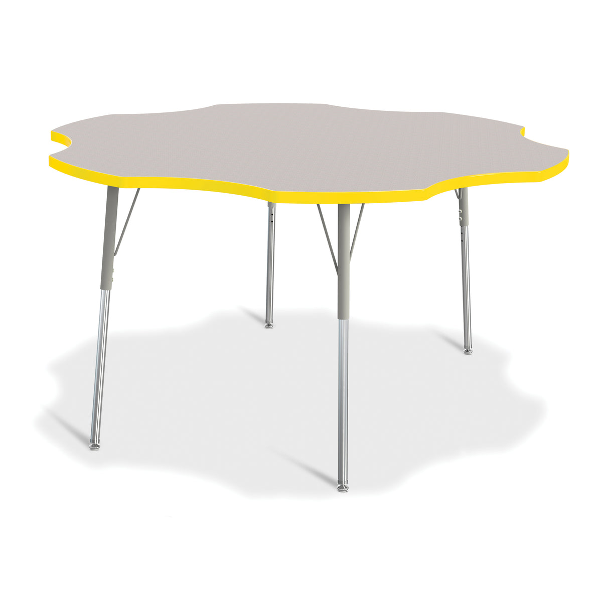 6458JCA007, Berries Six Leaf Activity Table - 60", A-height - Freckled Gray/Yellow/Gray