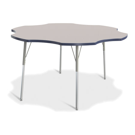 6458JCA112, Berries Six Leaf Activity Table - 60", A-height - Freckled Gray/Navy/Gray
