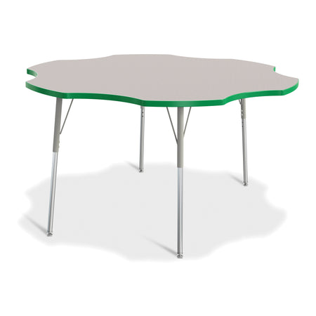 6458JCA119, Berries Six Leaf Activity Table - 60", A-height - Freckled Gray/Green/Gray
