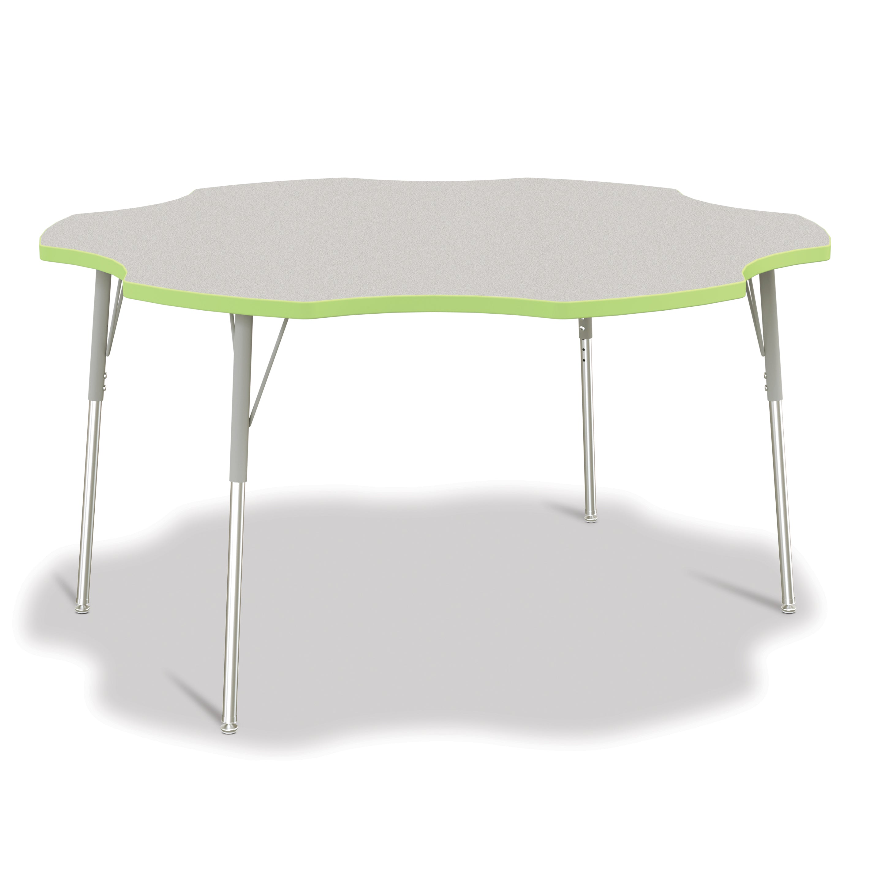 6458JCA130, Berries Six Leaf Activity Table - 60", A-height - Freckled Gray/Key Lime/Gray