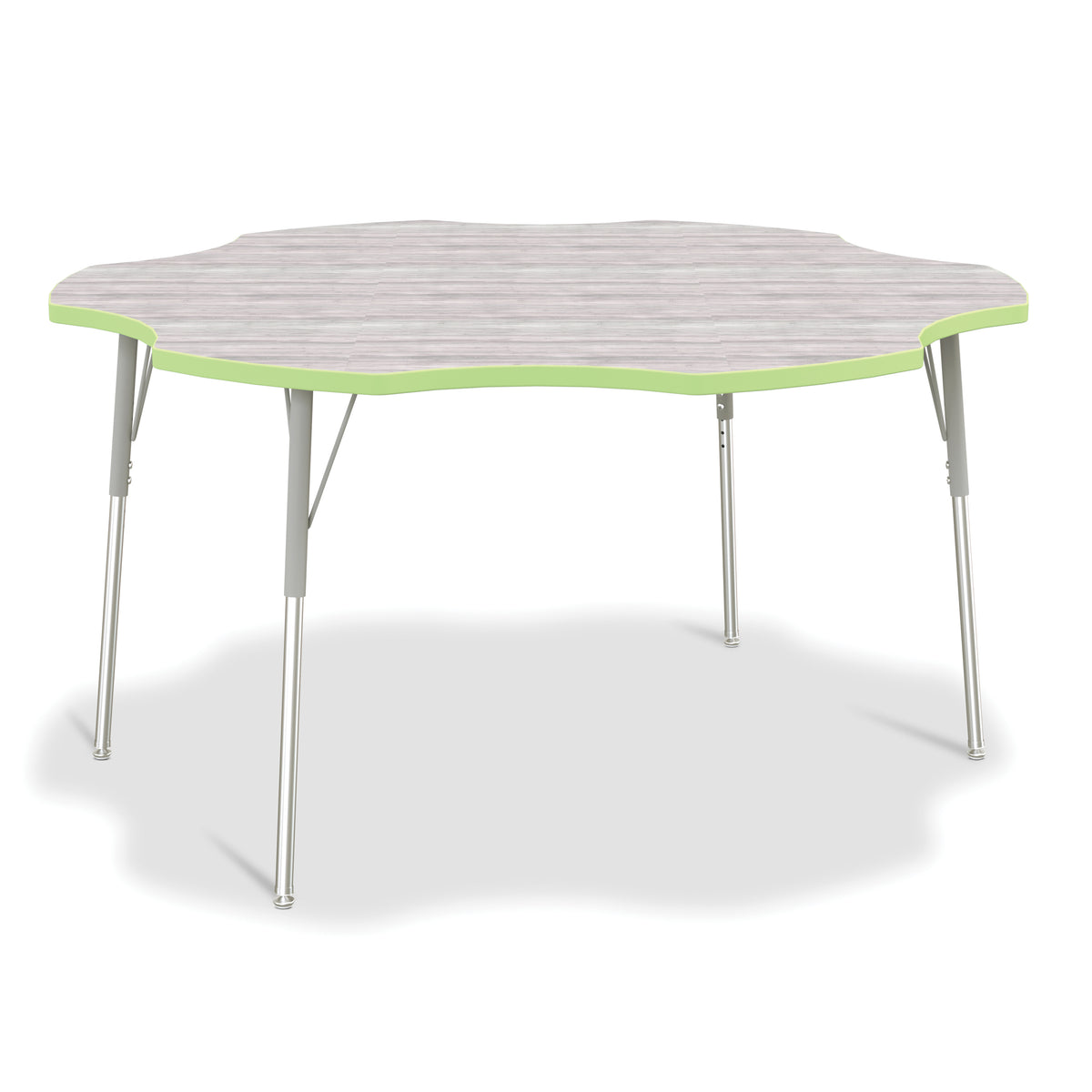 6458JCA451, Berries Six Leaf Activity Table - A-height - Driftwood Gray/Key Lime/Gray