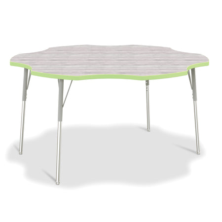 6458JCA451, Berries Six Leaf Activity Table - A-height - Driftwood Gray/Key Lime/Gray