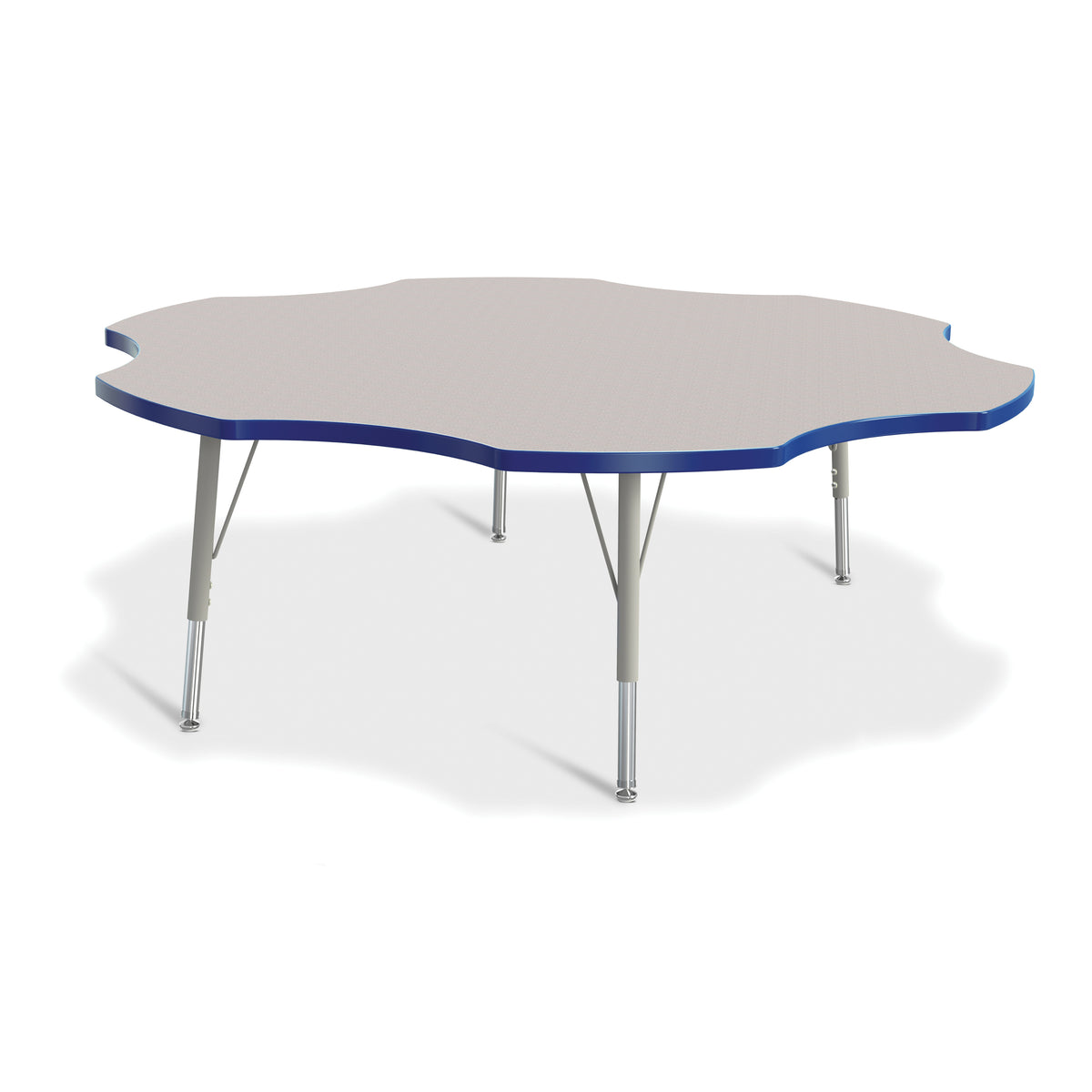 6458JCE003, Berries Six Leaf Activity Table - 60", E-height - Freckled Gray/Blue/Gray