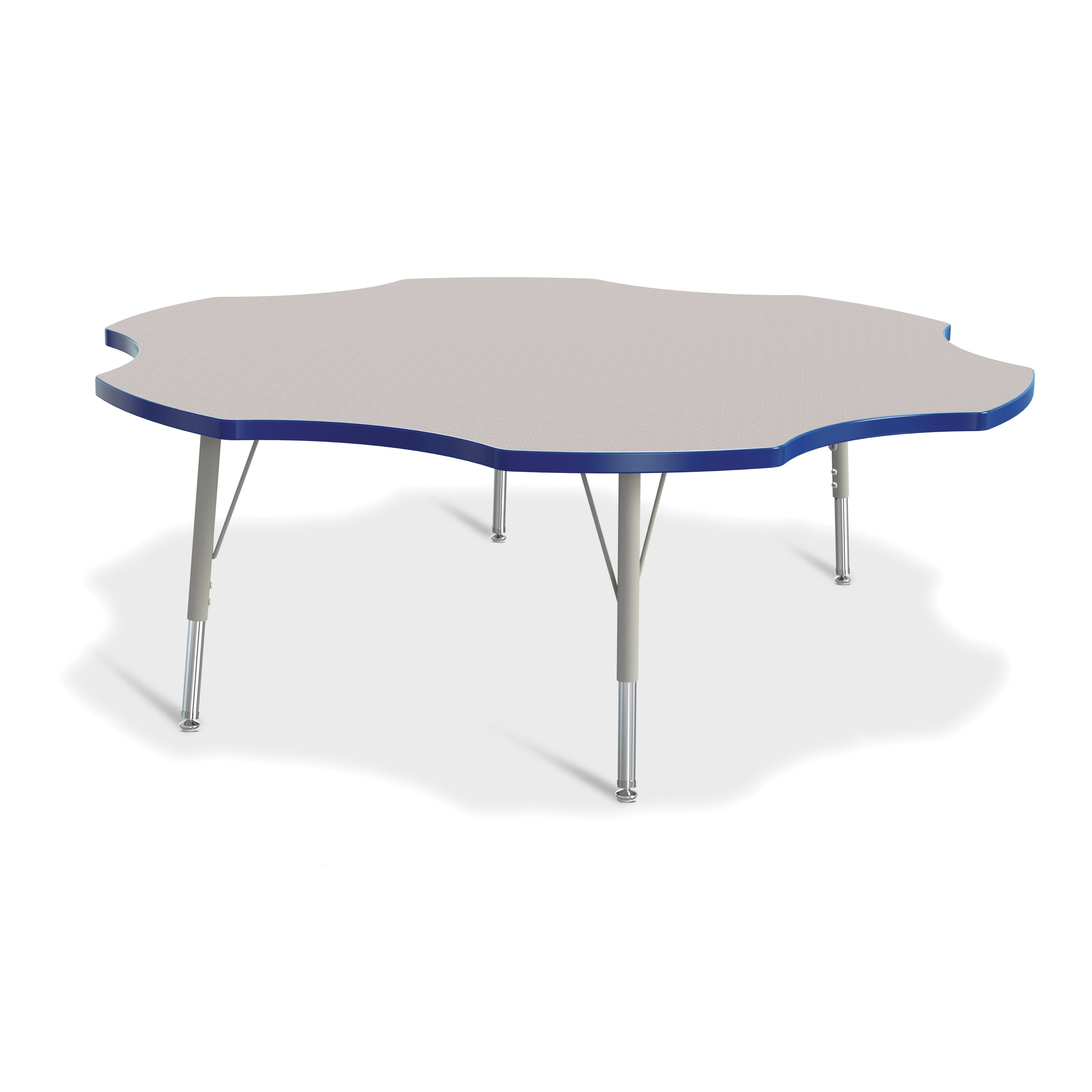 6458JCE003, Berries Six Leaf Activity Table - 60", E-height - Freckled Gray/Blue/Gray