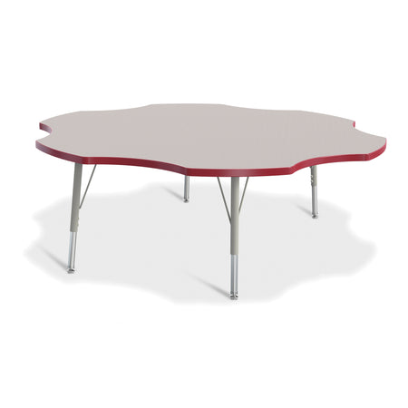 6458JCE008, Berries Six Leaf Activity Table - 60", E-height - Freckled Gray/Red/Gray
